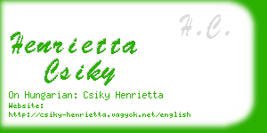 henrietta csiky business card